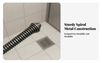 Multi-Purpose Drain Snake Navigates Bends Sewer Dredge Coil Olive Head Design for Toilet, Kitchen Sink