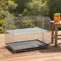 Folding Dog Playpen Foldable Dog Pen with Tray Rust Resistant Puppy Pen for Young Dogs, Outdoor