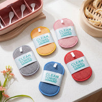 Microfibre Dual Washing Up Sponge and Dish Cloths, 4-Pack Double-Sided Grain Texture Sponges for Dishes, 17cm X 10cm Assorted Colors