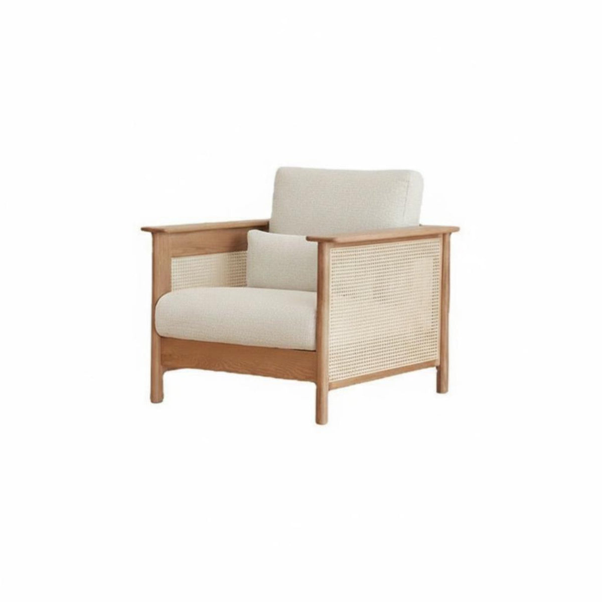 Japanese Japanese-inspired design Rattan-accentuationed Furniture Set Woven detailing Rattan Panel Wooden Couch Modern Minimalist Design Sofa sturdy Wood Frame for Apartment Dwellers, property owners, Interior Designers, Living Room, Sunroom, Office