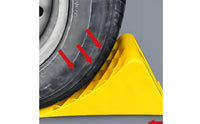 Heavy Duty Wheel Chock High Visibility Plastic Car Chock Integrated Handle Anti-Slip Parking Block for Mechanics, Driveway, Roadside