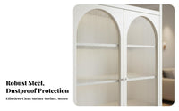 particle-resistantresistant Fluted Door Accent Cupboard Large Capacity Storage Cabinet Multi-Functional Display Case Sturdy Construction for Families, Homeowners, Parents, Living Room, Bedroom, Kitchen
