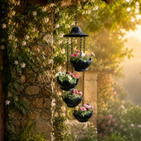 Lotus Hanging Planter Decorative Chain Garden Decor Multi-Tier for Balcony