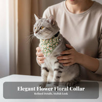 Floral Cat Soft Material Floral Print Cat Removable Accessories for Cats, Kittens, Daily Wear, Holidays, Parties