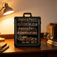Transparent Miniature Display Case Lockable Portable Display Case Secure Cabinet Heavy-Duty for Collectors
