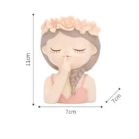 Fairy Girl Fleshy Plant Pot 3D Sculpture Girl Face Planter Drainage Hole