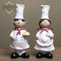 Nordic Handcrafted Creative Chef Figurine Home Decor Resin Craft for Wine Cabinet, Window, Restaurant, Bakery