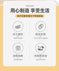 欧式桌面收纳盒仿藤编洗手台储物筐茶几遥控器玄关钥匙收纳篮家用