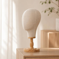 Mannequin Head Tabletop Hat Display Stand Stable Hairpiece Stand Wooden Base for Retailers, Salons