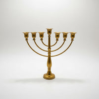 Gold Hanukkah Candelabra Wrought Iron Hanukkah Menorah Holiday Centerpiece