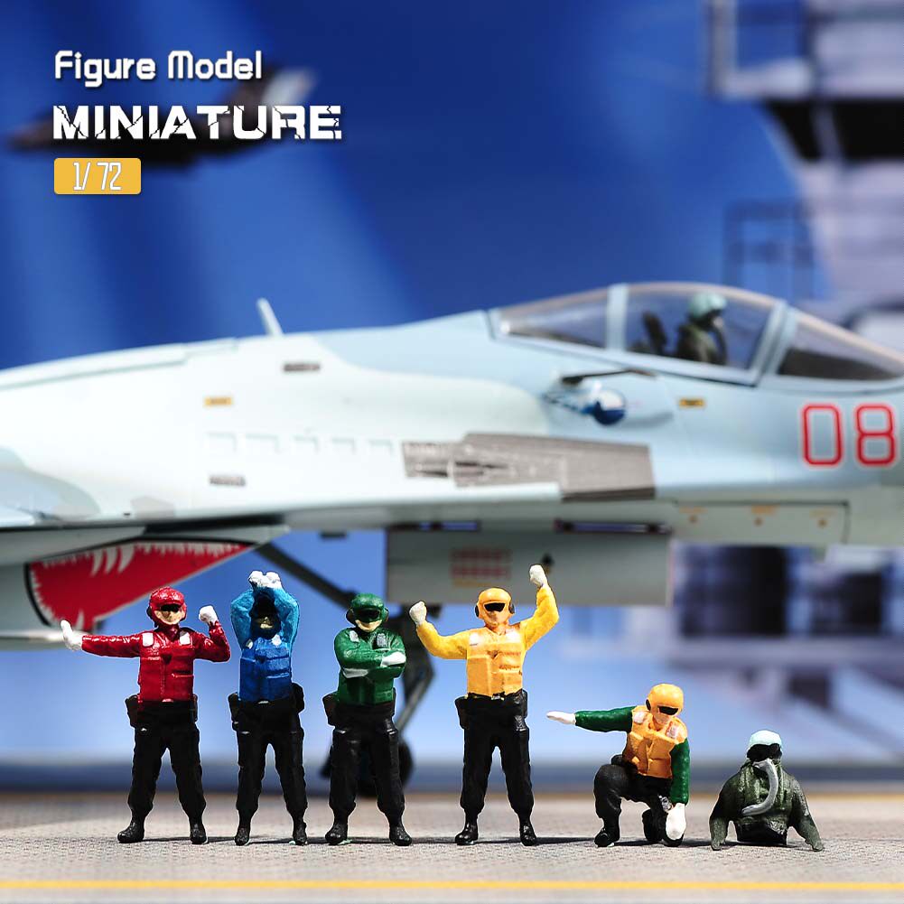 VM 1/72 Pilot and Chinese Ground Crew Aircraft Carrier Deck Diorama Model with Figures