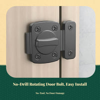 Slide Bolt Door Lock, No-Drill Hasp Latch for Bathroom, Bedroom, Closet, Enhanced Privacy, Easy Installation, Stainless Steel