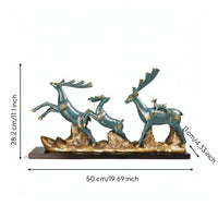Deer Statue with Base Modern Decor Textured for Living Room, Shelf, Homeowners