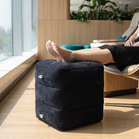 Inflatable Footrest with Pump Portable Travel Footrest with Bag Inflatable Leg Pillow Adjustable Height for Travelers, Car Rides