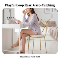 looprear Chair Plush Texture plush Armless Chair with loop Pillow golden-hued Legs
