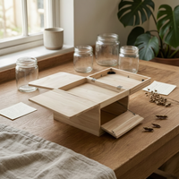 Portable Wooden Box Finish Paulownia Wood Display Box