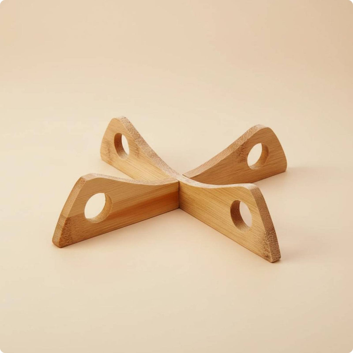 Cross Pot Stand Long-Lasting Bamboo Trivet Non-Slip for Dining Table
