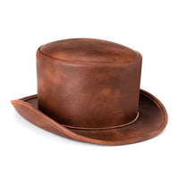 Medieval Knight Retro Hat Steampunk PU Leather Round Top Unisex Magic Hat Cosplay Prop
