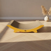Smile Shaped Cat Scratcher Bed Multi-Functional Curved Cat Scratching Lounger Ergonomic Design Pet Furniture for Cats, Indoor