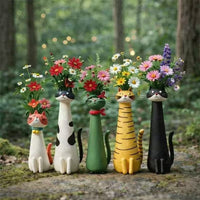Quirky Cat Vase Resin Home Decor