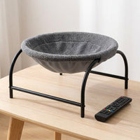 Cat Hammock Window Hammock with Metal Frame, Round Soft Smooth Bed for Indoor Cats, Off-Ground Design Hanging Kitten Bed, Indoor Hammock Style