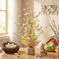 Easter Tree With Lights Easter Branch Decoration Artificial Egg Branch Decor for Home Office Mantel