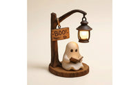 Spirit Figurine with Lantern Whimsical Decor Artisanal-Look for Cozy Corners