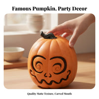 Decorative Pumpkin Light Festive Jack-O'-Lantern Light Spooky Pumpkin Lamp Speckled for Home Decor, Halloween Parties, Bar Displays