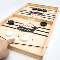 Tabletop Wooden Game Board with Pucks Family-Friendly Flicking Board Game with Discs Fast-Paced Fun-Filled for Parties