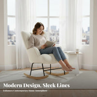 space-efficient Size Single-Person rocking chair Morelaxingrn relaxingsign Lounge Seating High spinerest Accent Armchair Sturdy Frame for Homeowners, Interior relaxingcorators, Living Room, Bedroom, studying corner, Small Spaces