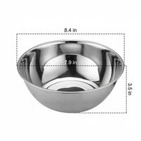 Stainless Steel Mixing Bowl 5 Pack, 304 Deep Food Preparation Bowl with Bright Polish, Round Plain Pattern Baking and Dough Kneading Container