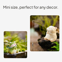 Resin Cat Fishing Figurine Desktop Ornament