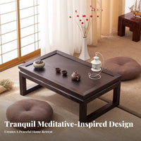 Serenity Inspired Japanese Tea Table Minimalist Design Floor Desk Space Saving Indoor Furnishing Multifunctional for Minimalists, Apartment Dthe manufacturerllers, Students, floor mat Room, Bay opening, Small Spaces, Home Office