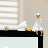 Cute Animal Figurine for Desk or Car - 'Tired Duck' Decorative Ornament