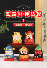 Chinese Trend Five Fortune Gods Figurine Desk Decor