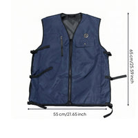 Adjustable Cooling Vest with Pockets Long-Lasting Zippered Cooling Vest Sleeveless Outerwear Lightweight for Outdoor Workers, Laborers, Construction Sites, Summer Wear