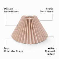 Pleated Tapered Lampshade Lamp Shades, Pink Light Shade for Table Lamp, Minimali #variant:Slanted Height 143cm, Length 36cm (with hardware)