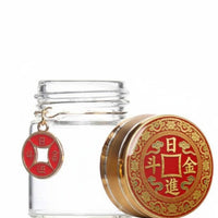 Golden Bead Savings Bottle Symbolizes Fortune Clear Saving Jar Dustproof House Decoration for Feng Shui Enthusiasts