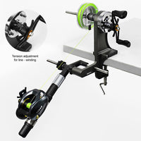Fishing Line Spooler with Tensioner Adjustable Tension Fishing Line Spooler with Clamp Bench-Mounted Reel Spooling Station for Workbench