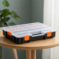 Tool Box with Transparent Lid Compartmented for DIYers
