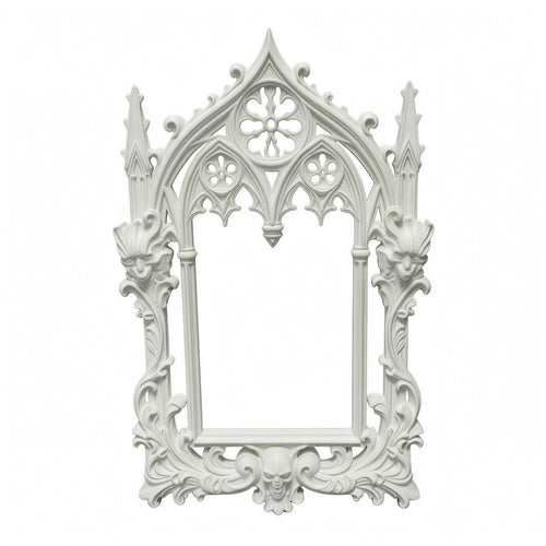 Ornate Baroque White Finish House Decoration Pointed Spires
