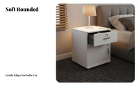 Lockable Nightstand 360° Rotating Wheels Rolling Cabinet with Lock Space-Saving