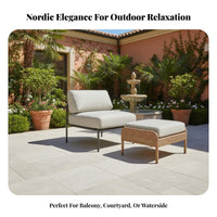 Woven Rope Armchair Nordic Design Padding Ed Woven Armchair Weather Resistant Water Resistant for Adults, Balcony, Courtyard