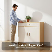 Sideboard Buffet Cabinet Large Storage Capacity Dining Room Buffet Cabinet Multifunctional Modern Credenza with Hutch for Homeowners, Entryway, Office