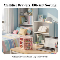 Compartmentalized organizer with Drawer Multifunctional for Desk, Dorm Room, Artists