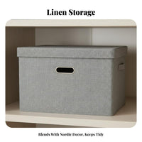 Lidded foldable container Large Capacity Lidded textile Box Foldable Design