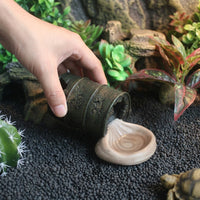 Naturalistic Resin Snake Hide and Gecko Tank Accessories, 13*20cm Reptile Hideout with Water Basin, Sturdy for Turtles and Frogs
