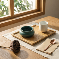 Textured Glazed Scent Dish Bowl-Shaped Three-Legged Scent Dish Round Mat Included Home Decor