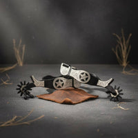 Star Engraved Riding Prod Smooth Rolling Rowels Western Cowboy Prod Horse Riding Aids for Cowboys, Equestrians