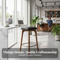 Wooden Bar Chair with Backrest Ergonomic Counter Seating Easy Assembly for Cafe